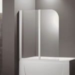 PARE BAIGNOIRE 2 VOLETS VERRE TRANSPARENT