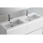 DOUBLE VASQUE CHARGE MINERAL TOSCANA BLANC BRILLANT – PROF. 46CM