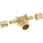Té Mâle  - PER Raccord à glissement laiton SERTIgliss