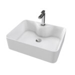 FJORD - VASQUE A POSER RECTANGULAIRE CERAMIQUE BLANCHE – Image 3