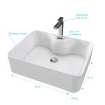 FJORD - VASQUE A POSER RECTANGULAIRE CERAMIQUE BLANCHE – Image 4