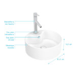 FJORD - VASQUE CERAMIQUE RONDE BLANCHE – Image 5