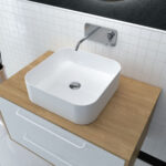 SQUARE ROND CORNERS - VASQUE A POSER CARREE CERAMIQUE BLANCHE