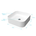 SQUARE ROND CORNERS - VASQUE A POSER CARREE CERAMIQUE BLANCHE – Image 4