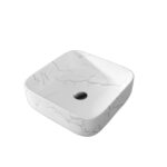 VASQUE CERAMIQUE A POSER CARREE EFFET MARBRE – Image 5