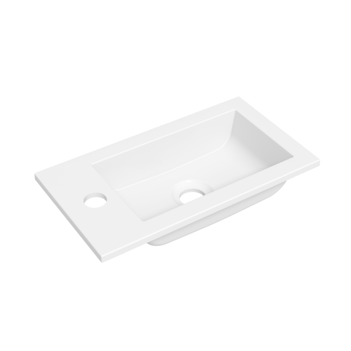 RESIA - Plan vasque lave-mains 40 cm - Blanc brillant