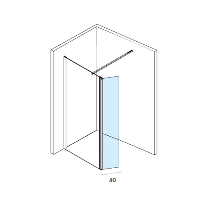 CLEAR - Paroi de 40 cm avec profile pour extension mobile serie clear