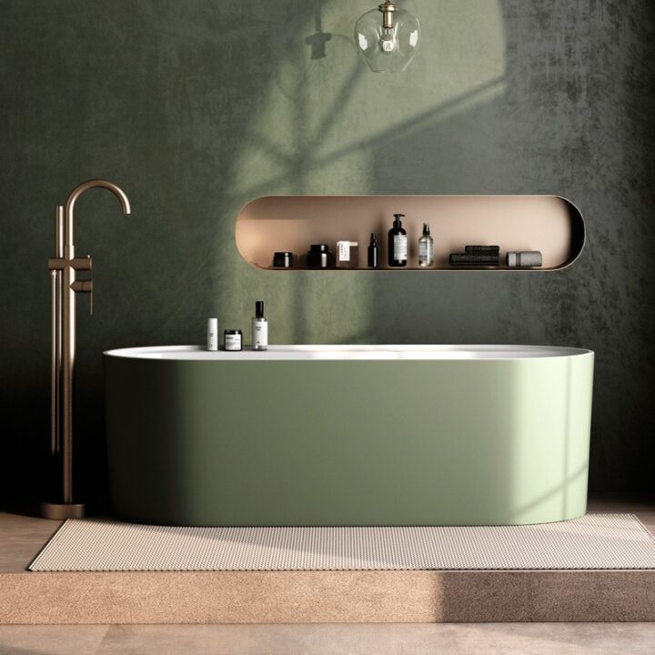 IDYLLE - Baignoire îlot - Vert olive mat