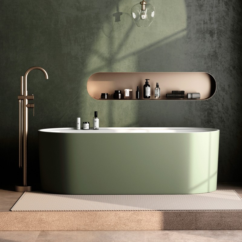 IDYLLE - Baignoire îlot - Vert olive mat