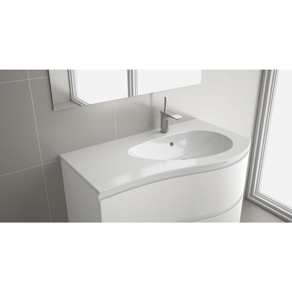 Plan vasque MAM 900 Gauche Blanc