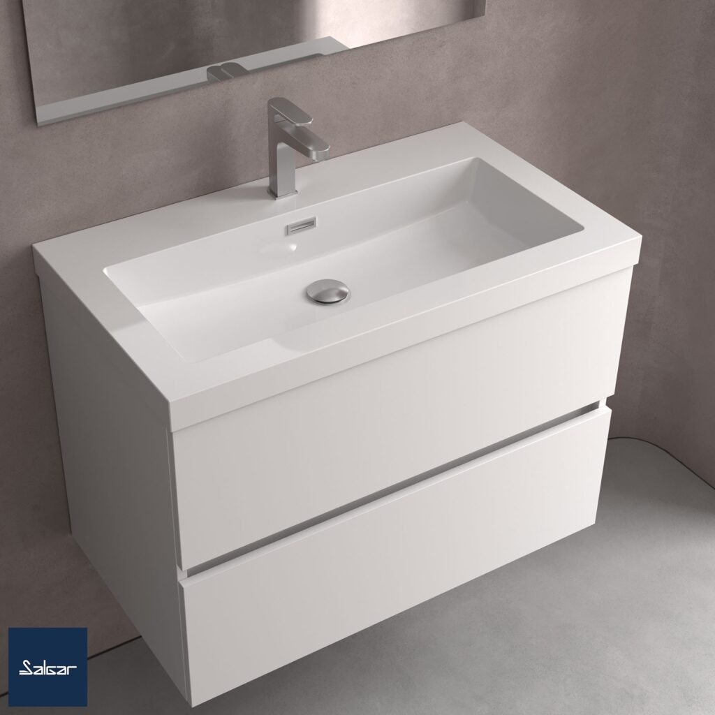 Plan vasque TOSCANA 600 Centrée Blanc
