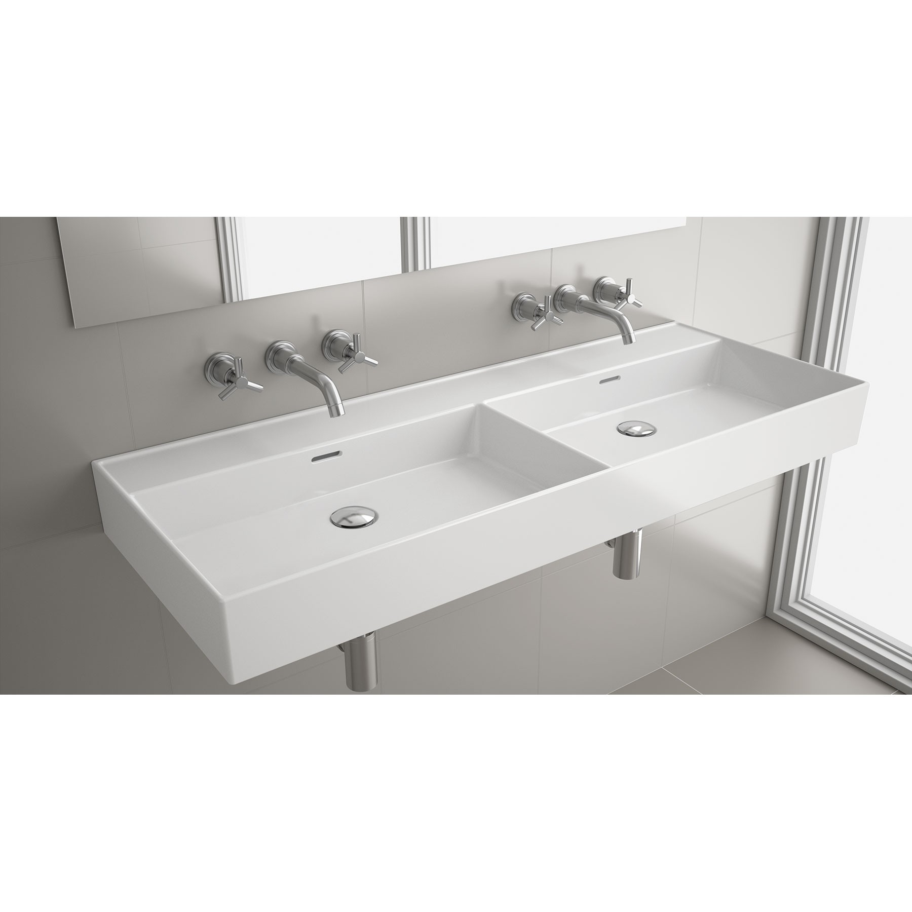 VENETO - Plan vasque céramique double